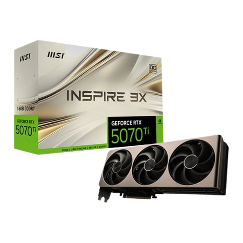 MSI NVIDIA GeForce RTX 5070 Ti 16GB INSPIRE 3X OC PLUS Blackwell Graphics Card